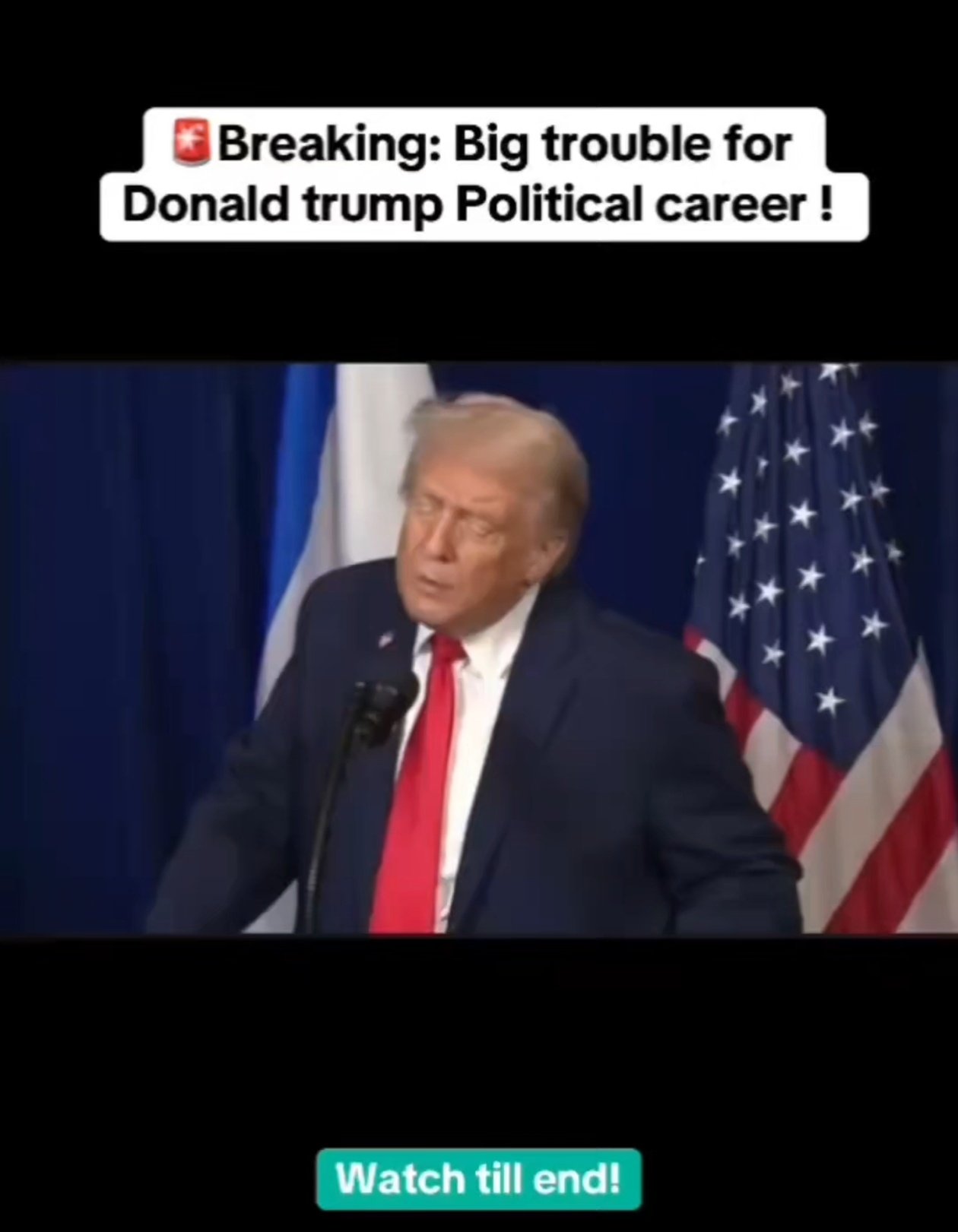 Donald Trump at a public event amid headlines questioning his political future