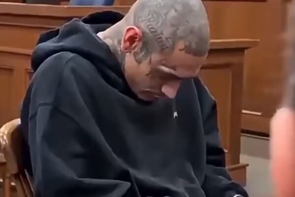 Emotional moment in the courtroom during a hearing