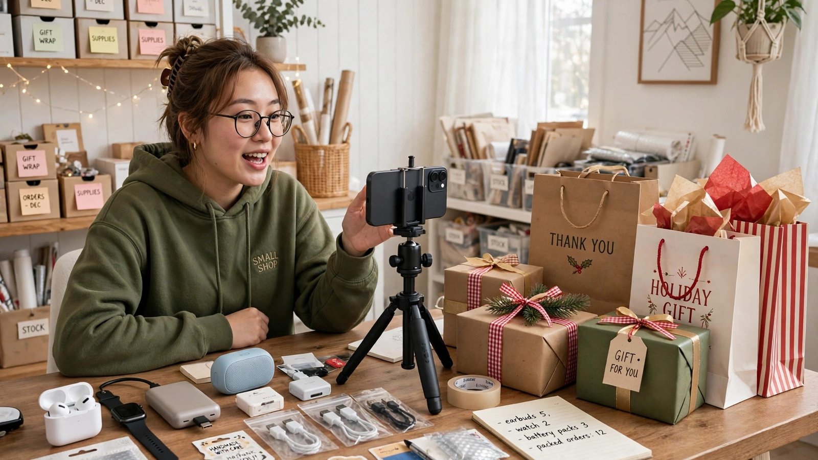 Best Buy TikTok Shop holiday 2026 small seller filming a product video for TikTok Shop