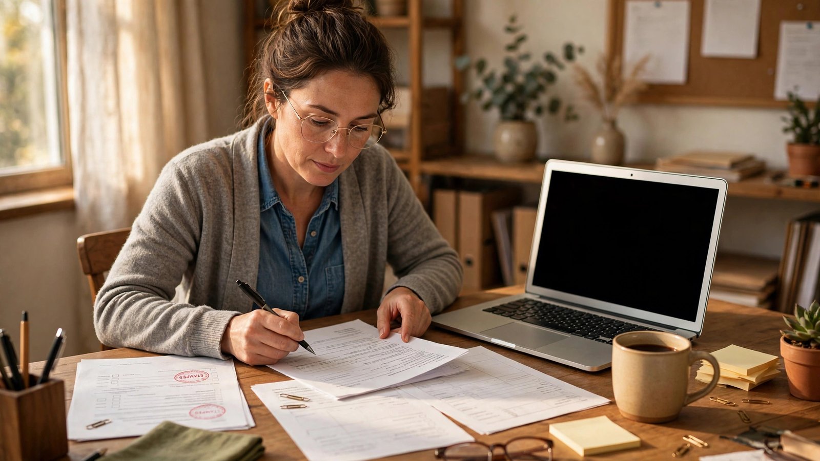 Small business owner reviewing LLC paperwork after FinCEN's 2026 BOI reporting exemption