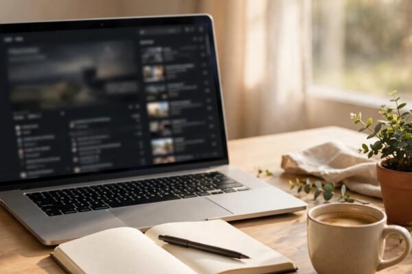 Google Search Central YouTube SEO learning playlists open on a laptop