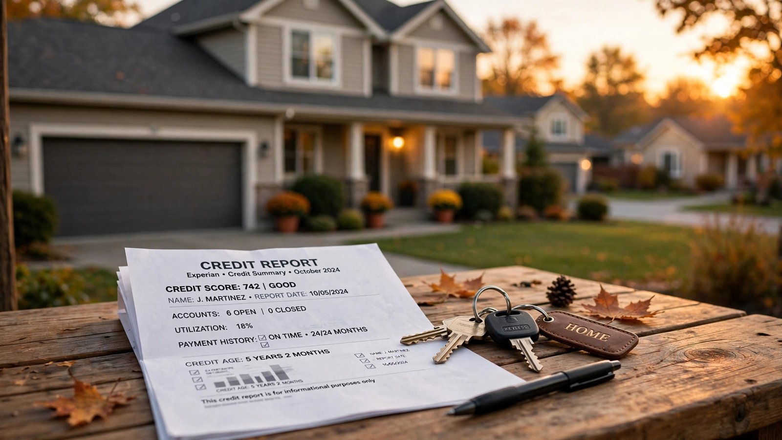 Mortgage credit score rules 2026: home with credit report and keys, VantageScore 4.0