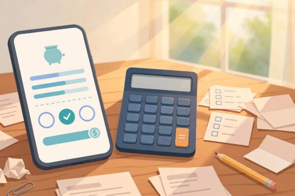 No tax on tips self-employed 2026: tip receipt, calculator and tax forms on a desk