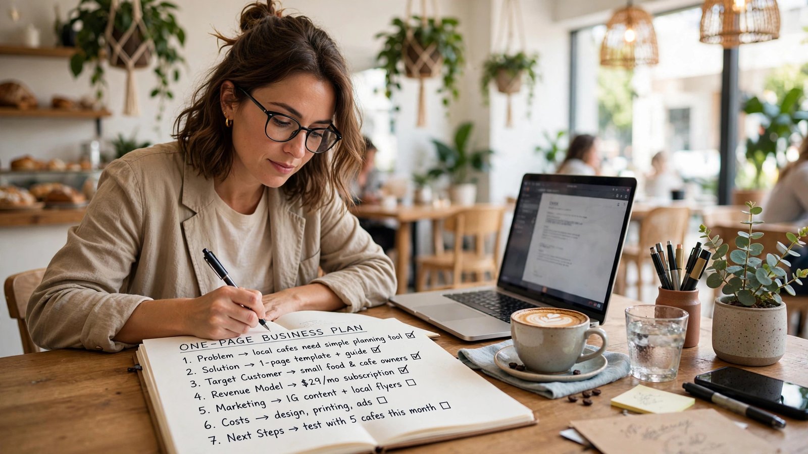 Simple one-person business plan template for solo entrepreneurs