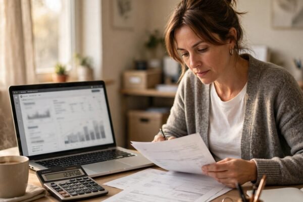 Small business owner reviewing 2027 Social Security wage base payroll costs
