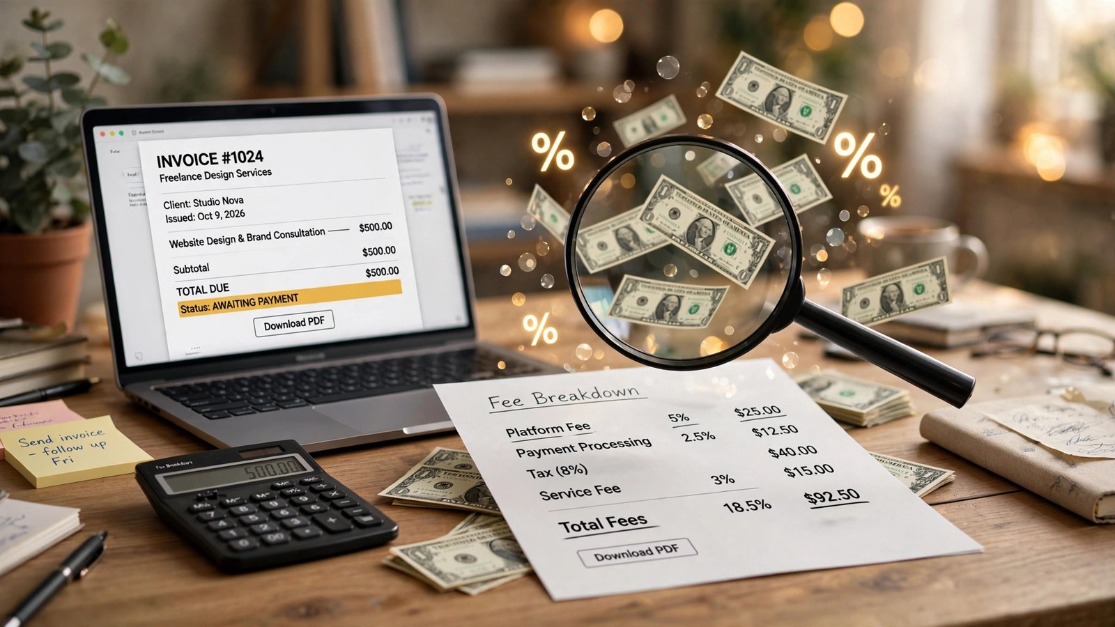 Stripe and PayPal reverse fee formula: how freelancers gross up invoices to keep their full rate