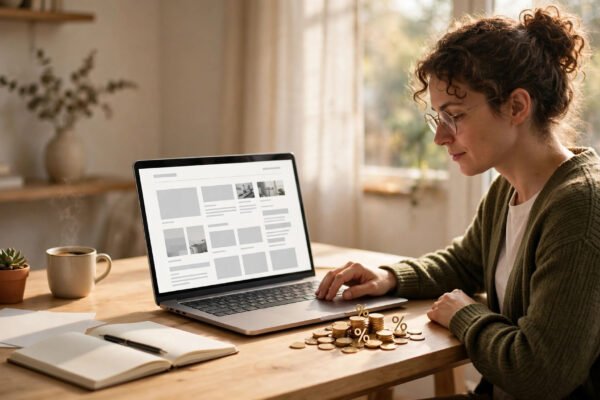 Writer checking Substack fees 2026 and Stripe billing on a laptop
