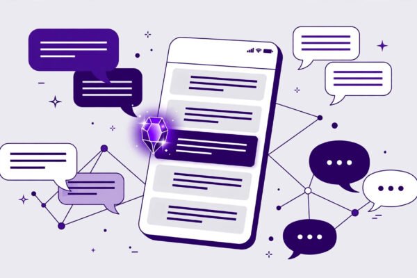 Threads October 2026 changes - smartphone showing a social feed with a glowing purple Gems badge