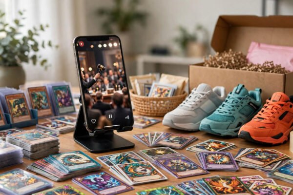 Whatnot seller fees 2026 tiered commissions: live shopping auction on seller phone