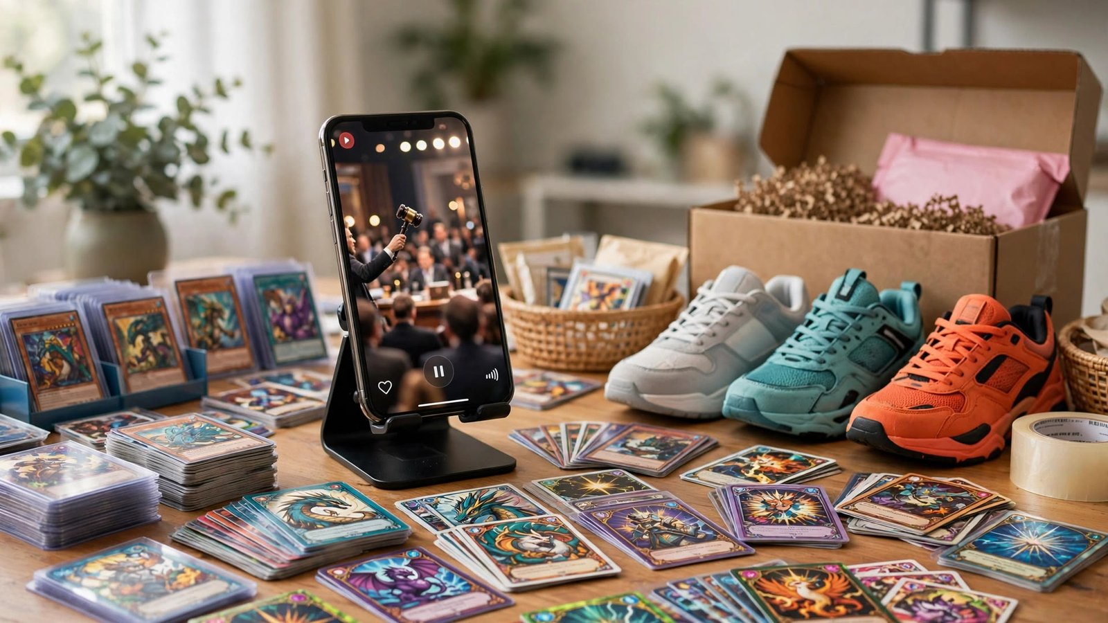 Whatnot seller fees 2026 tiered commissions: live shopping auction on seller phone
