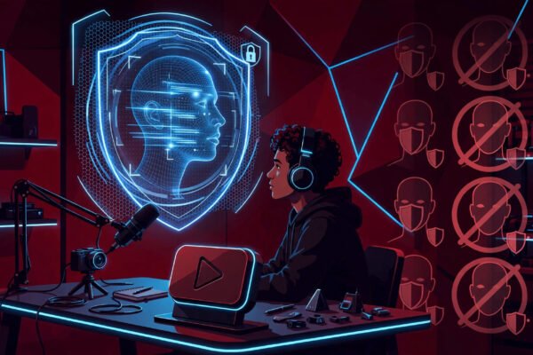 Creator facing an identity shield blocking AI deepfakes — YouTube likeness detection